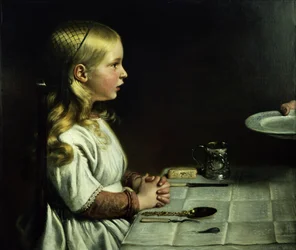 Florence Cope che Dice la Preghiera a Cena